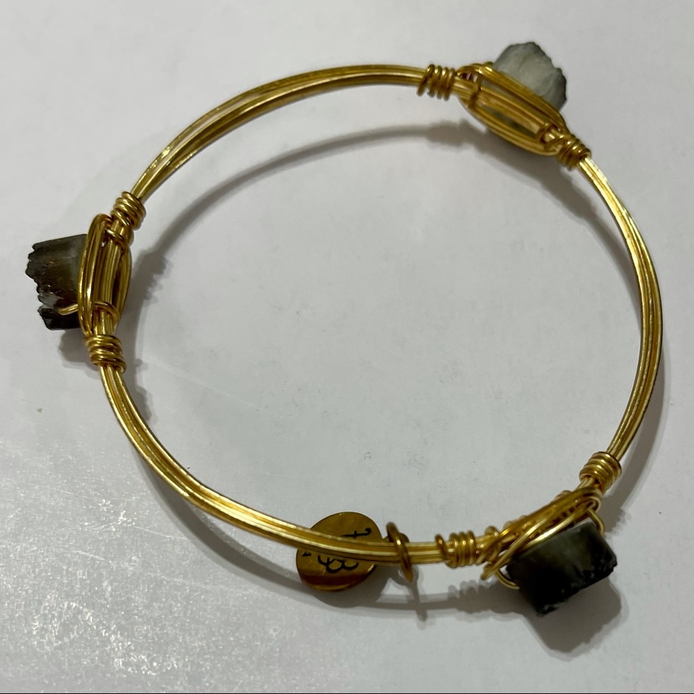 Bourbon and Bowties Gold Wire Bangle Bracelet NWOT